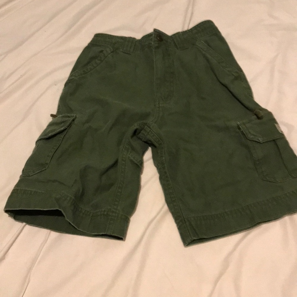 Green khaki shorts